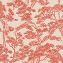 Papier peint intissé Lin Zen Branches beige rouge métallisé asiatique - orange arbres papier peint f
