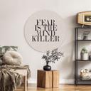 Vægcirkel Filmcitat fra Dune - Fear is the Mind-Killer – print på aluminium (Alu-Dibond)