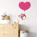 Sticker mural - Manchot avec  ballon en forme de coeur