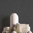 Papel pintado tejido-no tejido textura denim gris oscuro - Papel pintado liso elegante para interiores modernos