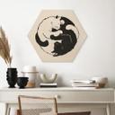 Sekskantet træ Katte Ying & Yang - Tunaboylu