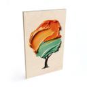 Cuadro de madera con corona 3D naranja y verde - Mielu
