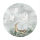 Poster Cygnes et souris en vol d'étoiles - Ms Tiff - Rond