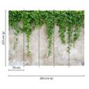 Designwalls tapet i grøn og grå non-woven tapet ClimbingLeaves beton look 