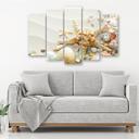 5 stykke lærredsprint Shells Beach Sand Beige