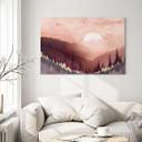 Lienzo Puesta de sol rosa sobre el bosque - SpaceFrog Designs