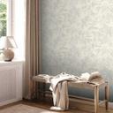 Papel pintado tejido-no tejido jungla blanco plata con efecto metalizado - papel pintado palmeras hojas