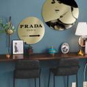 Wandcirkels Alu-Dibond Prada Marfa - goud effect