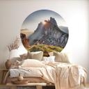 Vinilo decorativo de pared Amanecer en las montañas del Tirol del Sur - Redondo