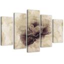 5 stykke lærredsprint, Rose Flower Beige Nature