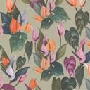 Blomstret tapet anthuriums farverig grøn beige - tropisk blomstermønster - Ikke-vævet tapet