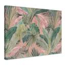 Lienzo hojas tropicales en la jungla rosa - Bloomery Decor