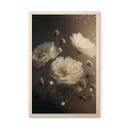 Cuadro de madera Flores blancas con polvo de oro - Treechild