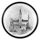 Póster Hamburgo - Blanco y negro - Redondo - Love your City