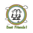 Muursticker Beste vrienden - Sheepworld