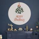 Vinilo decorativo navideño - Feliz Navidad con muérdago - Lisboa - Redondo
