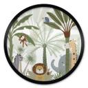Póster para habitación infantil Lindos animales en la selva - Oliver Robins - Redondo