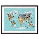 Plakat Braun - World Map