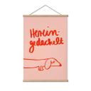 Tekstil plakat sjovt hundemotiv med gravhund - Arnold