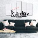 Lærredstryk 5 stykker, vægmaleri Banksy Graffiti