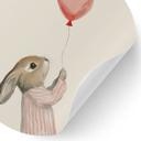 Wallsticker Sød kanin med ballon - Treechild - Rund