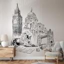 Fototapet Love your City - London Sort/hvid