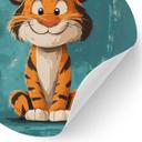 Vinilo decorativo habitación infantil Cachorro de tigre feliz - Magnusson - Redondo