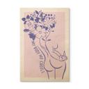 Cuadro de madera Body Positivity - Line Art Floral