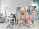 Japansk foldevæg til rumopdeling - Orientalsk patchwork, 3-delt