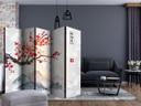 Screen room divider - Fuji i kirsebærtræets blomstrende ramme, 3-delt