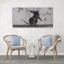 3 stykke lærredstryk, Banksy Street Art Rat
