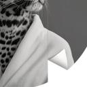 Royale spa time-out med leopard | sort og hvidt fototapet med dyr - Rahner - Round - vliesetapet/sel