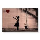 Geborsteld Alu-Dibond met goud-, zilver- & kopereffect - Girl with Balloon - Banksy