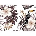 non-woven tapet Toucan fugle jungle foto tapet Designwalls i grå og hvid 