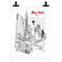 Poster Love your City - New York Freiheitsstatue Schwarz-Weiß