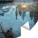 Tapet cirkel Bjergidyl ved en sø om aftenen - Bing Li - vliesetapet/selvklæbende non-woven tapet