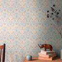 Papel pintado no tejido con Muestra floral beige gris - papel pintado con pájaros y animales