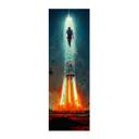 Póster de tela Heine - Al espacio - Lanzamiento de cohete - Astro Crucero