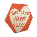 Sekskantet billede af træ This is my happy place with heart - Fritsch