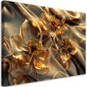 Canvasbillede, gennemsigtige blomster i guld