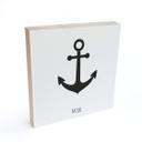 Holzbild zum Hinstellen - Moin mit Anker - 15x15 cm