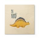 Cuadro de madera Dino Be Kind - Estegosaurio - Tunaboylu - Cuadrado