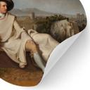 Vinilo decorativo Tischbein - Goethe en la campiña romana - Redondo