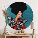 Vinilo decorativo Mujer con alas de mariposa - Hülya - Redondo