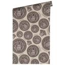 Versace medusa tapet i beige og grå non-woven tapet luksus design tapet Versace bogstaver Versace bogstaver