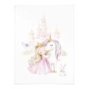 Póster para niños - Princesa y unicornio en un cuento de hadas