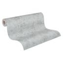 Papel pintado metalizado gris plata - papel pintado no tejido con aspecto de escayola - estilo industrial para dormitorios