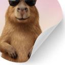 Wallsticker cool kapivar med solbriller - rund
