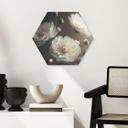 Billede Hvide blomster med guldstøv - Treechild – print på aluminium (Alu-Dibond)