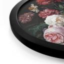 Póster de Heem - Naturaleza muerta con flores en un jarrón de cristal - Redondo